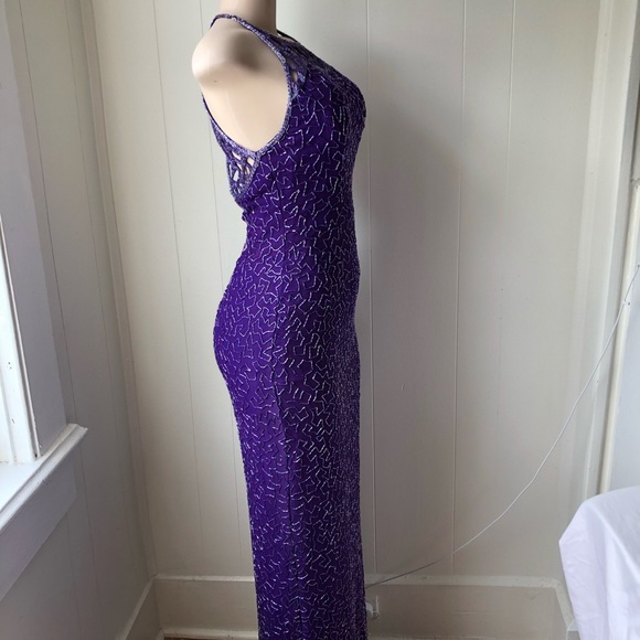 Vintage Purple Beaded Gown - Picture 7 of 10